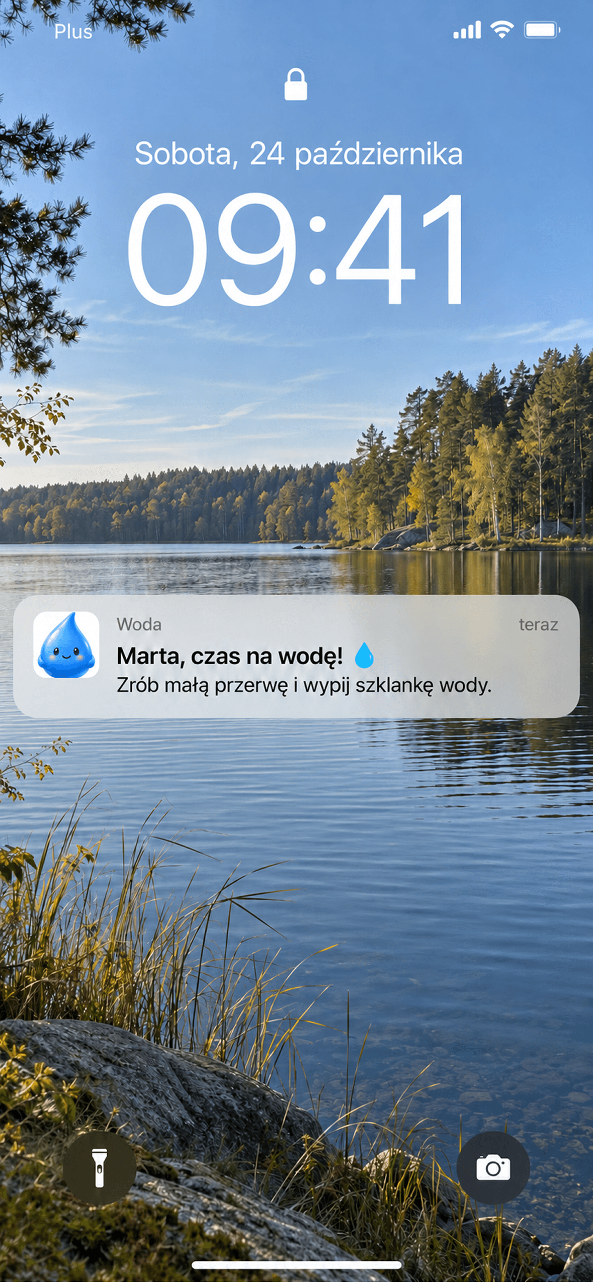 Ustawienia przypomnień w aplikacji Woda
